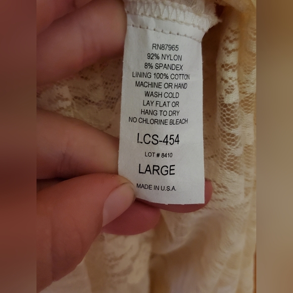 Elan Ivory Lace Sheer Half-Slip Maxi Skirt Free People - Picture 4 of 4